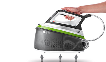 Das Bild zeigt, wie man Polti Vaporella Instant VI50.20 verstauen kann.