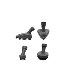 Das Bild zeigt die 4 Bürsten mit Nylonborsten, die mit Polti Vaporetto Style kompatibel sind.