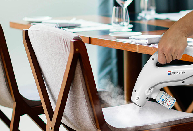 Polti Dampfdesinfektion gepolsterter Stuhl