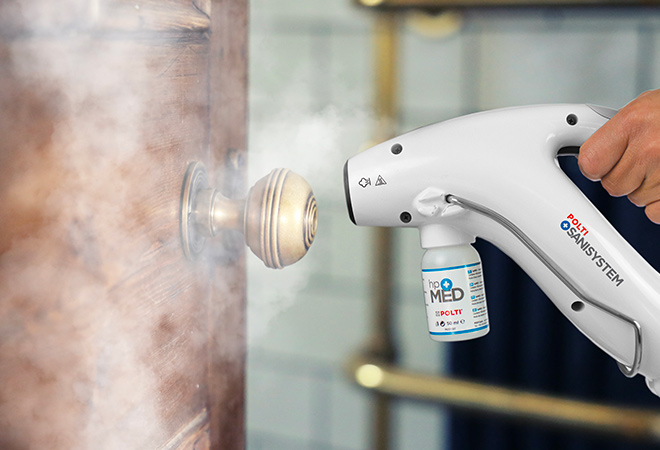 Polti: Dampfdesinfektion Türgriff